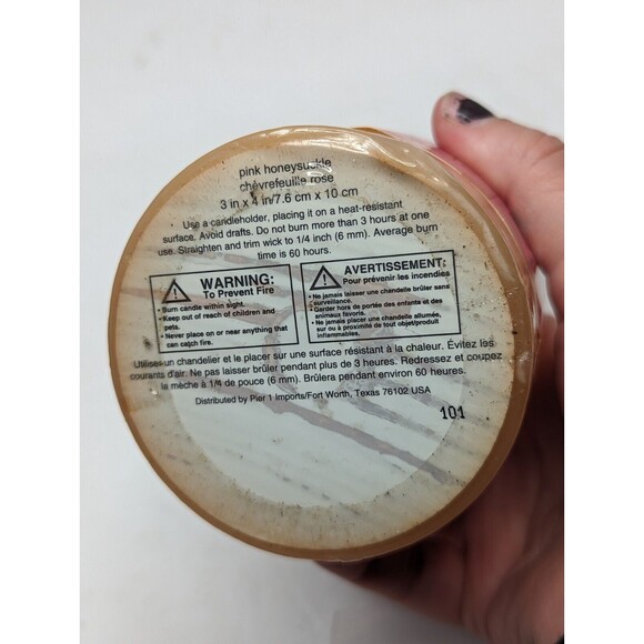 Pier1 Pink Honeysuckle Pillar Candle NEW HTF 3 Inch - Picture 6 of 6